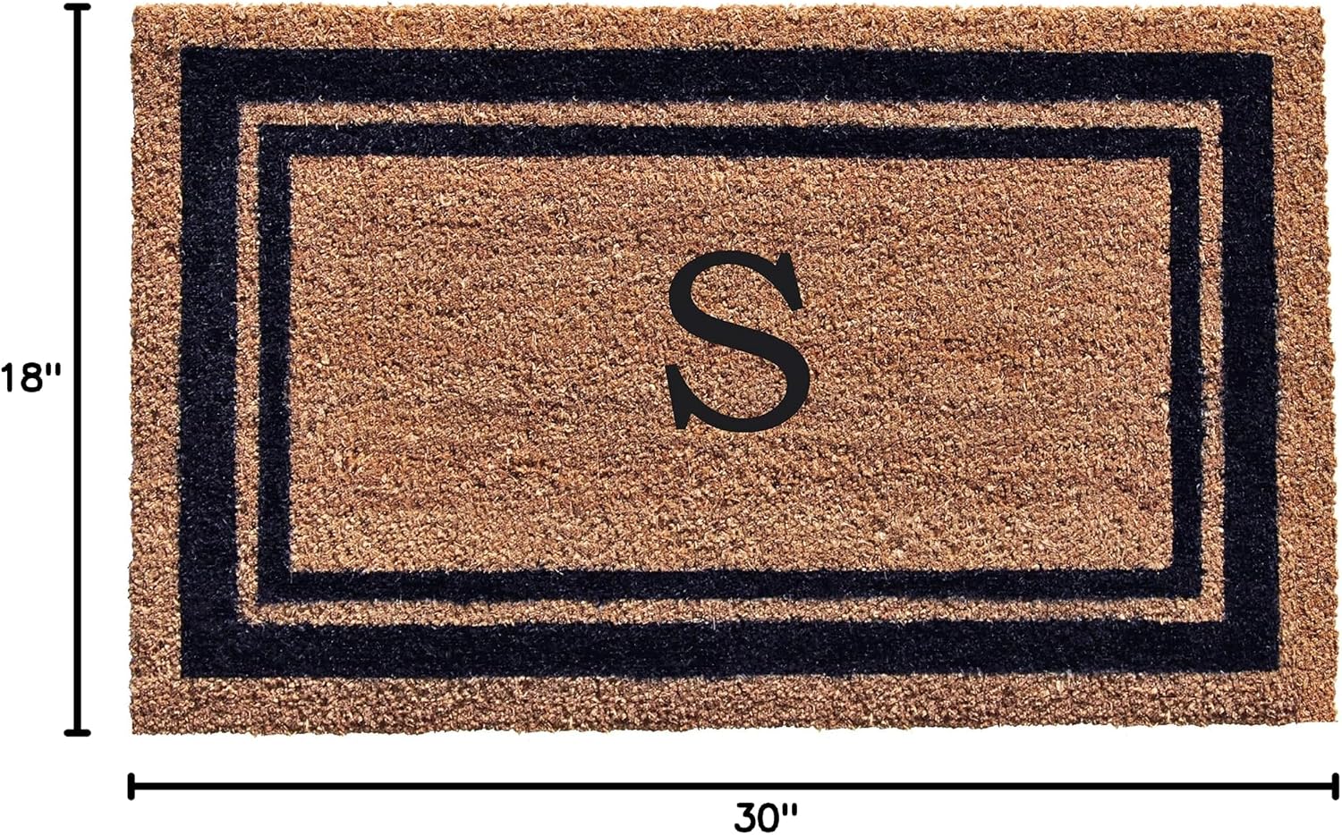 Calloway Mills 153001830S Dark Blue Border 18" x 30" Monogram Doormat (Letter S)