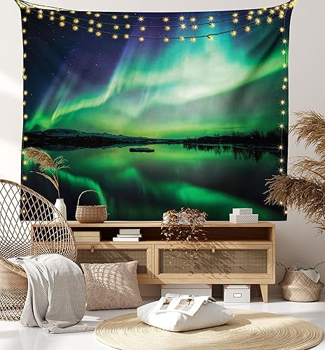 Miniatura 114 de Ambesonne Tapiz gótico, patio con hiedra encantada en la puerta antigua al bosque, colgante de pared ancho para dormitorio, sala de estar, 2-Verde