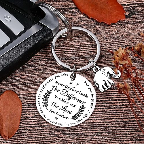 Miniatura 6 de Appreciation Gifts Inspirational Elephant KeychainS Thank You Keyring for Women Teacher Volunteer Employee Gifts