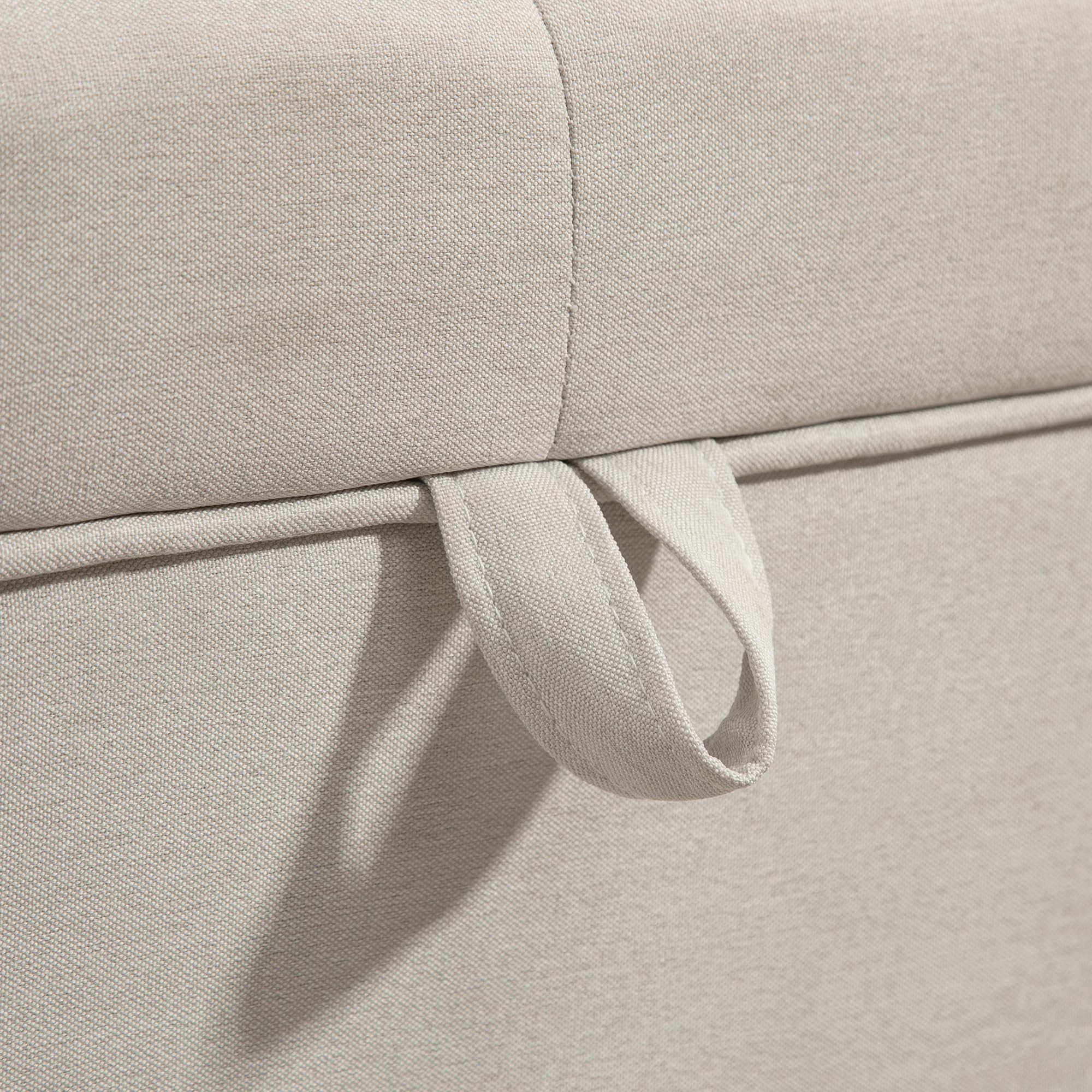 HOMCOM Pouf Contenitore 80L Imbottito Poggiapiedi 118x42x45 cm Crema