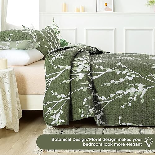 Miniatura 9 de Andency Colcha de tamaño King (106 x 96 pulgadas), 3 piezas (1 colcha gris azul tamaño King y 2 fundas de almohada), juego de colcha de microfibra