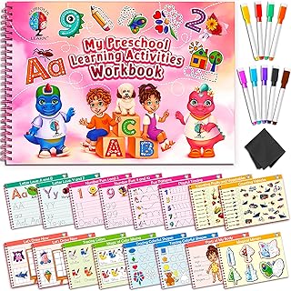 Curious 2 Learn Preschool Learning Activities Workbook | Tracing Kindergarten Resources Workbooks I ABC Learning for Toddlers | Busy Book | 4 Year Old Girl Birthday Gift