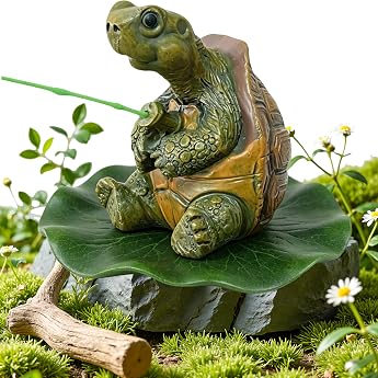 1 x Mini Pond Decorative Fishing Figure Artificial Lotus Leaf