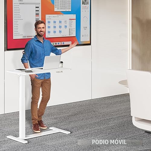 Miniatura 2 de FLEXISPOT H7 Mesa Ajustable Sobre la Cama con Ruedas Escritorio Móvil de Pie Neumático Escritorio para Laptop Carrito de Computadora Rodante Mesa