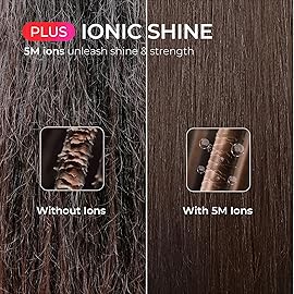 TYMO Ring Plus Ionic Hair Straightener Brush - Straightening Comb with Negative Ions for Women, Titanium Coating, 9 Temp Settings & LED Display, Dual Voltage, Professional Styling Tools