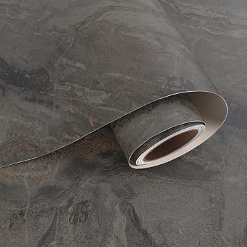 VaryPaper 32" x 118" Matte Smoky Brown Marble Contact Paper Peel and Stick Countertops Waterproof Marble Vinyl Wrap for Cabinets Table Removable Self Adhesive Granite Wallpaper for Kitchen Bedroom