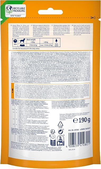 Foto 6 de 6 de Vitakraft Dental Chews - Hueso masticable para Perros (Carne de Pollo y Complejo de principios Activos…