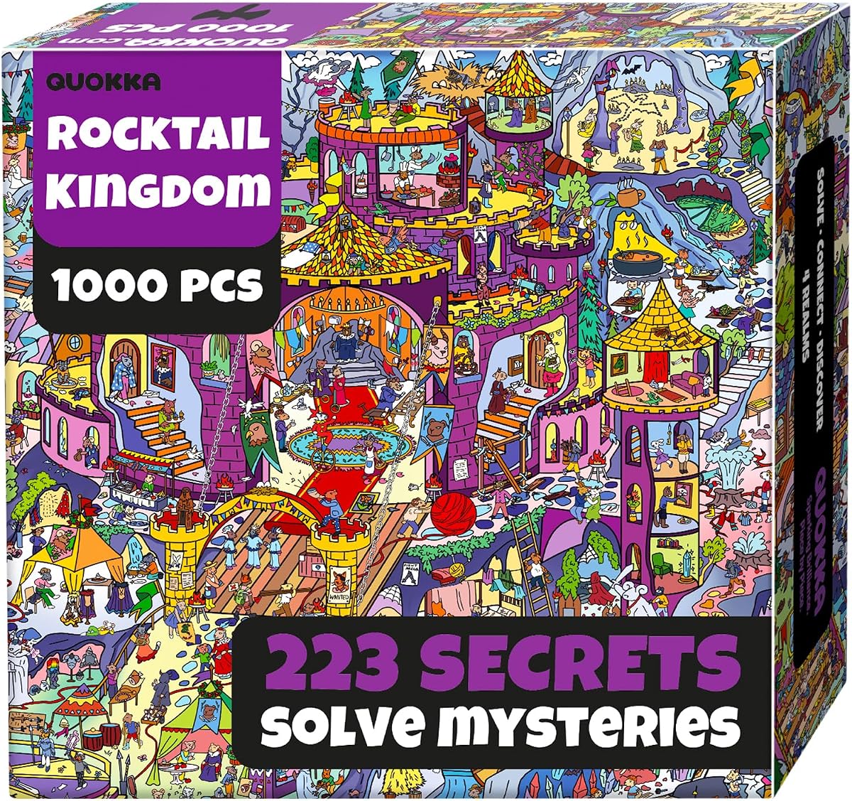 Rompecabezas de 1000 piezas para adultos – Rompecabezas para adultos 1000 piezas | Rocktail Kingdom con 223 secretos ocultos - Historia en audio - Piezas gruesas que se ajustan a presión - Recoge 4 rompecabezas para construir un reino épico