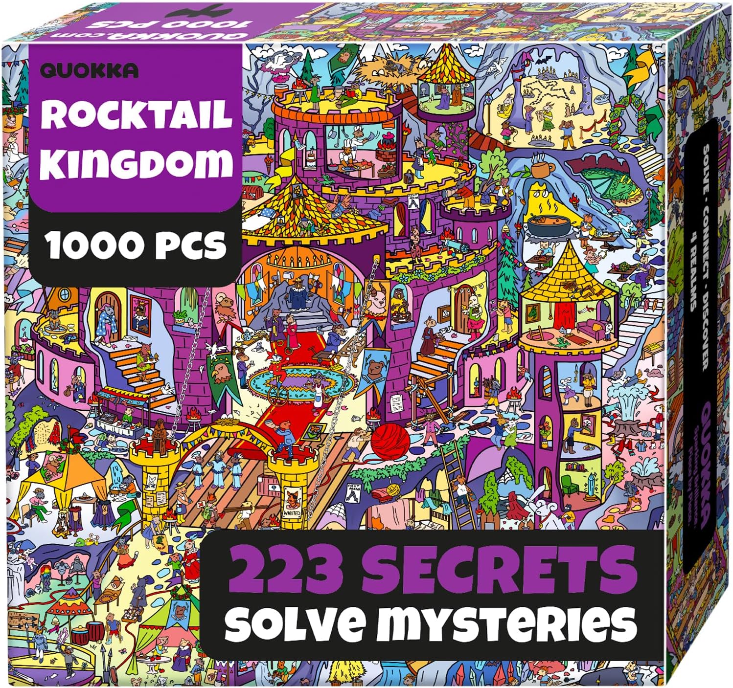QUOKKA 1000 Piece Puzzle for Adults – 223 Hidden Secrets, Engaging Audio Story, Snap-Tight Thick Pieces – Collect All Four Adult Puzzles in Series to Build One Epic Mystery Realm (Rocktail Kingdom)