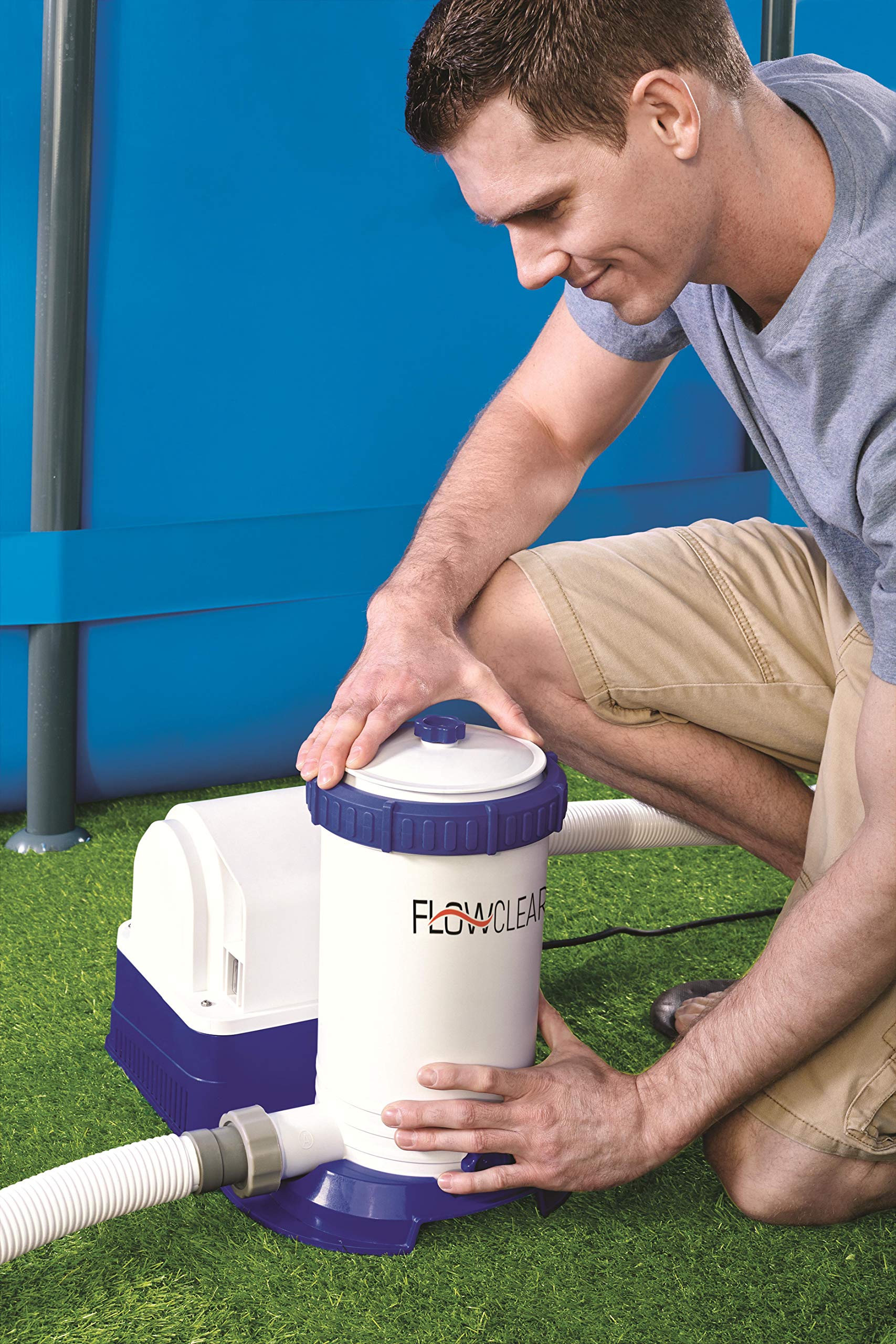 Bestway 58391 FLOWCLEAR Bomba de filtro 9.463 l/h, 220 – 240 V ~/50Hz, transformador 12 V kl. 3, 350 W, TÜV/GS H, multicolor