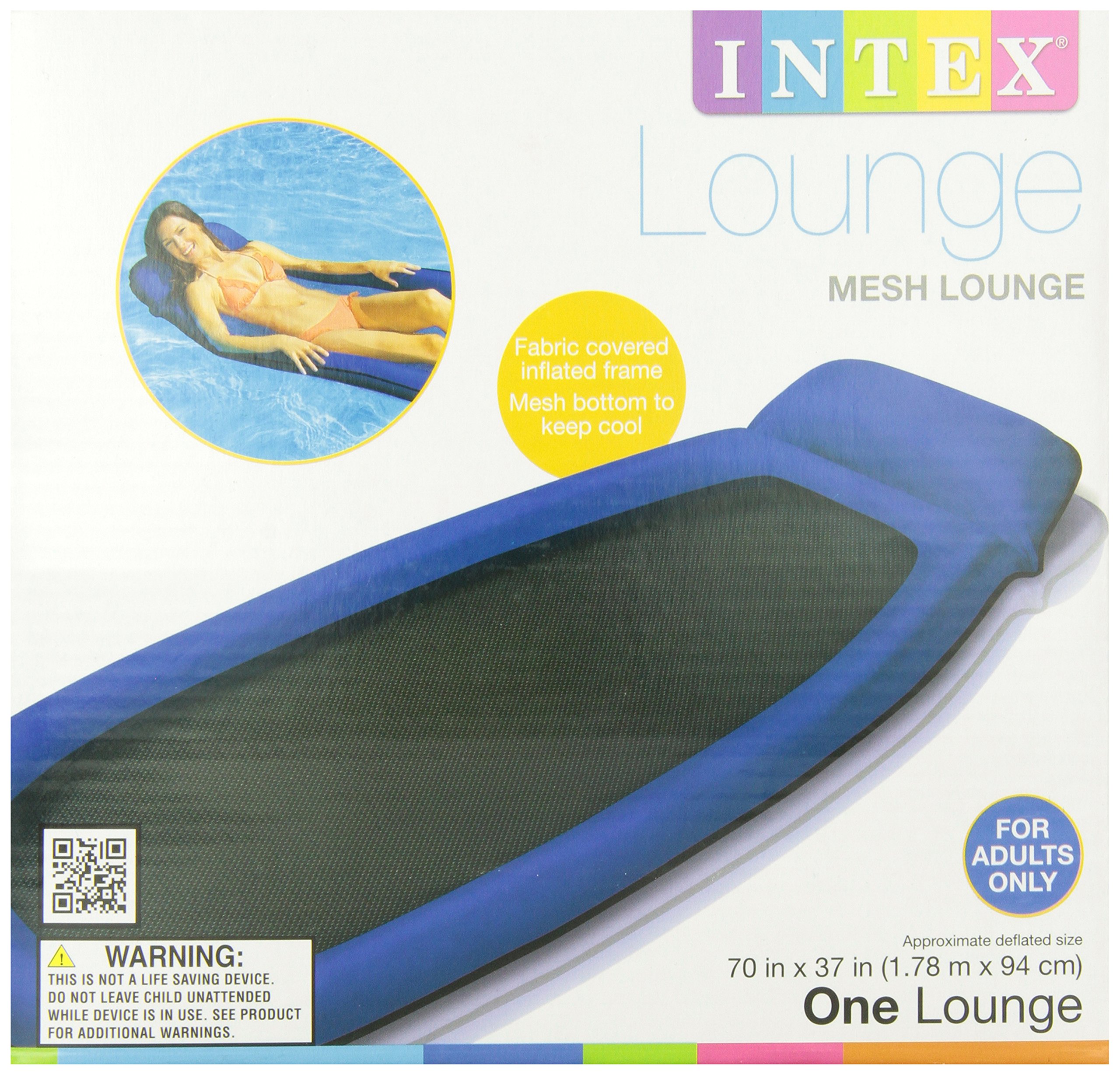 Buy INTEX Inflatable Mesh Lounge Floating Raft w/ Headrest (Red or Blue