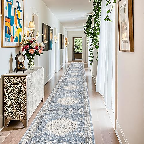 Miniatura 65 de Alfombra de Pasillo Lavable - Alfombras de Cocina de 2'6"x12' con Respaldo Antideslizante, Alfombras de Casa de Campo para Interiores para Sala