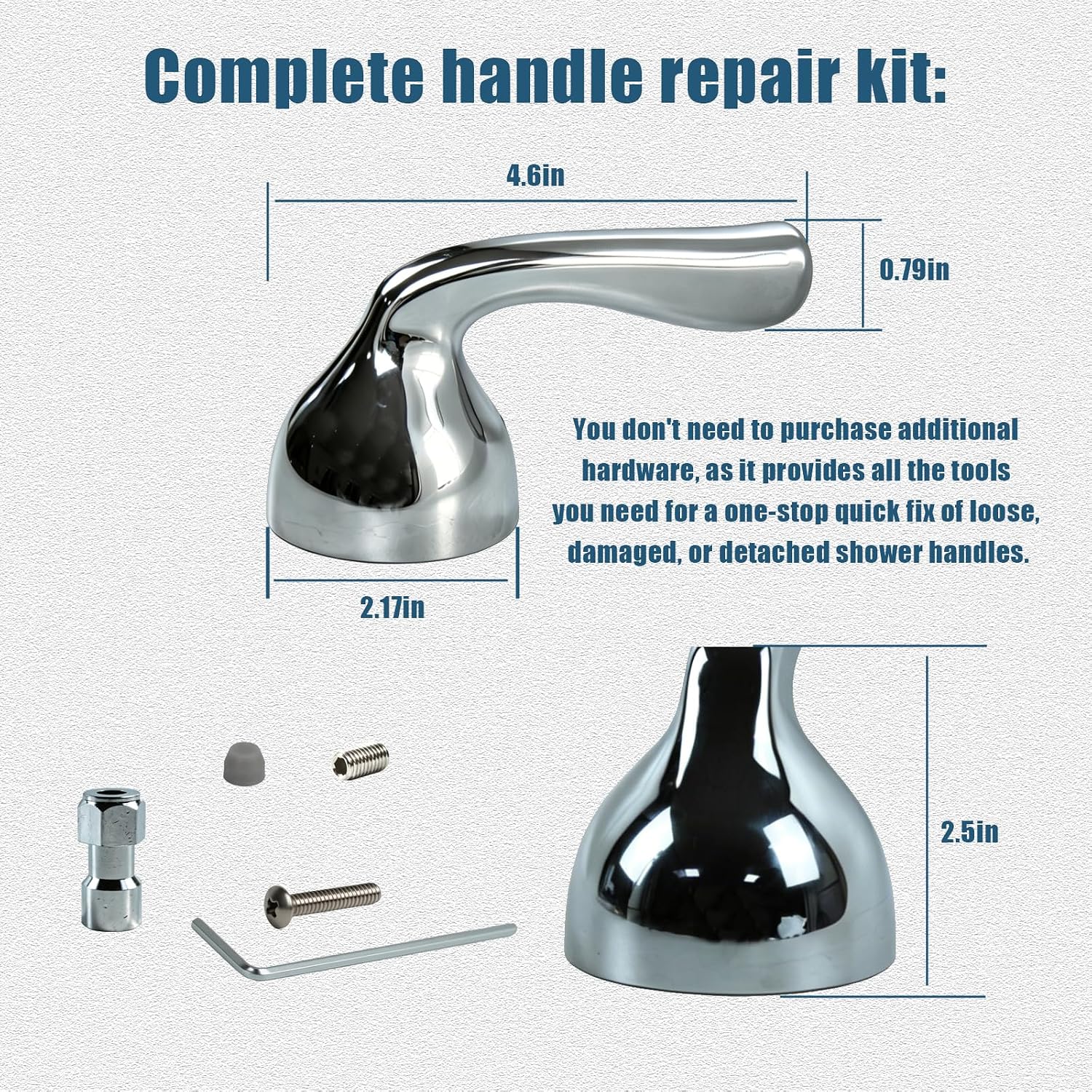 RP74148 Metal Lever Handle Kit - Compatible with Delta Foundation Series Single-Handle Bathtub/Shower Faucet - Upgraded Solid Metal Structure Single-Lever Handle Repair Kit (Chrome Alloy)