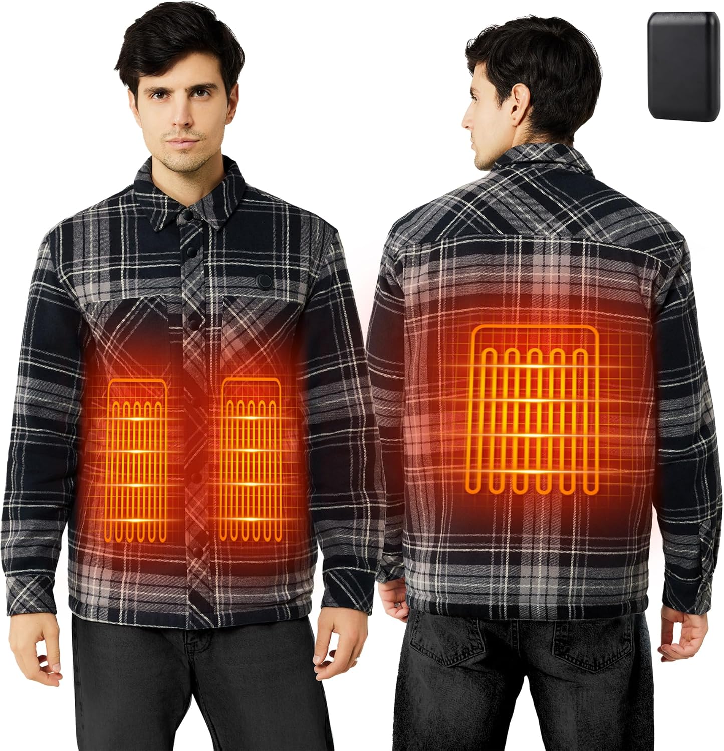 Heated Shirts for Men, Heated Shirt with Battery USB 7.4V