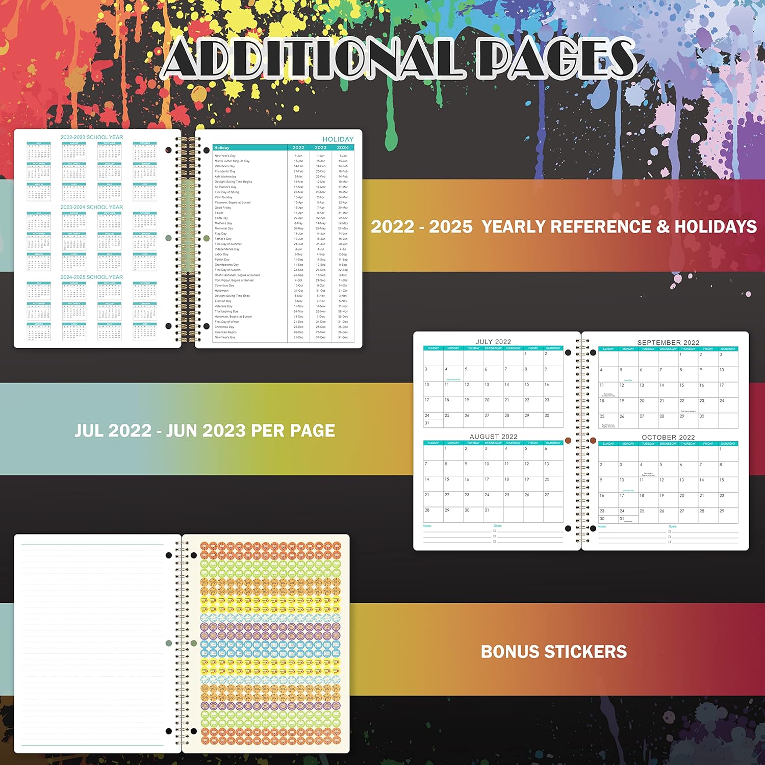 Student Planner 2022-2023 - Student Planner for Academic Year 2022-2023, 9" x 11", Weekly & Monthly School Planner from Jul 2022 - Jun 2023, Monthly Tabs, Stickers, Perfect Organizer : Office Products