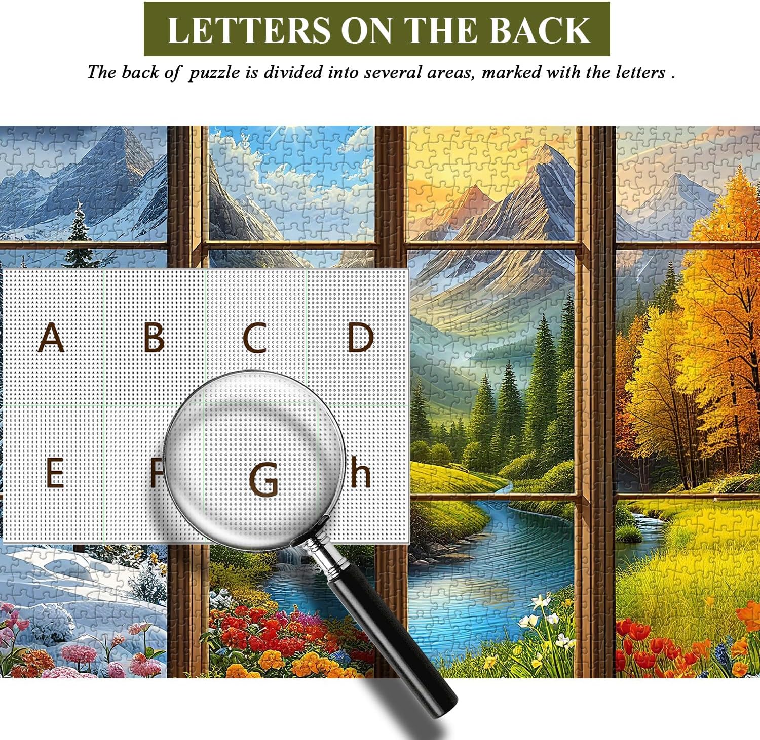 PICKFORU Season 1000 Piece Puzzle for Adults, A Year in a View Jigsaw Puzzles, Nature Art Mountain Scenery Puzzle as Wall Decor