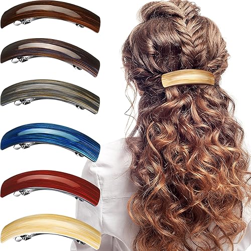 WILLBOND 6 pasadores de pelo para mujer, pasadores grandes para el cabello, clips franceses, broche retro para regalos de mamá, accesorios de mujer,