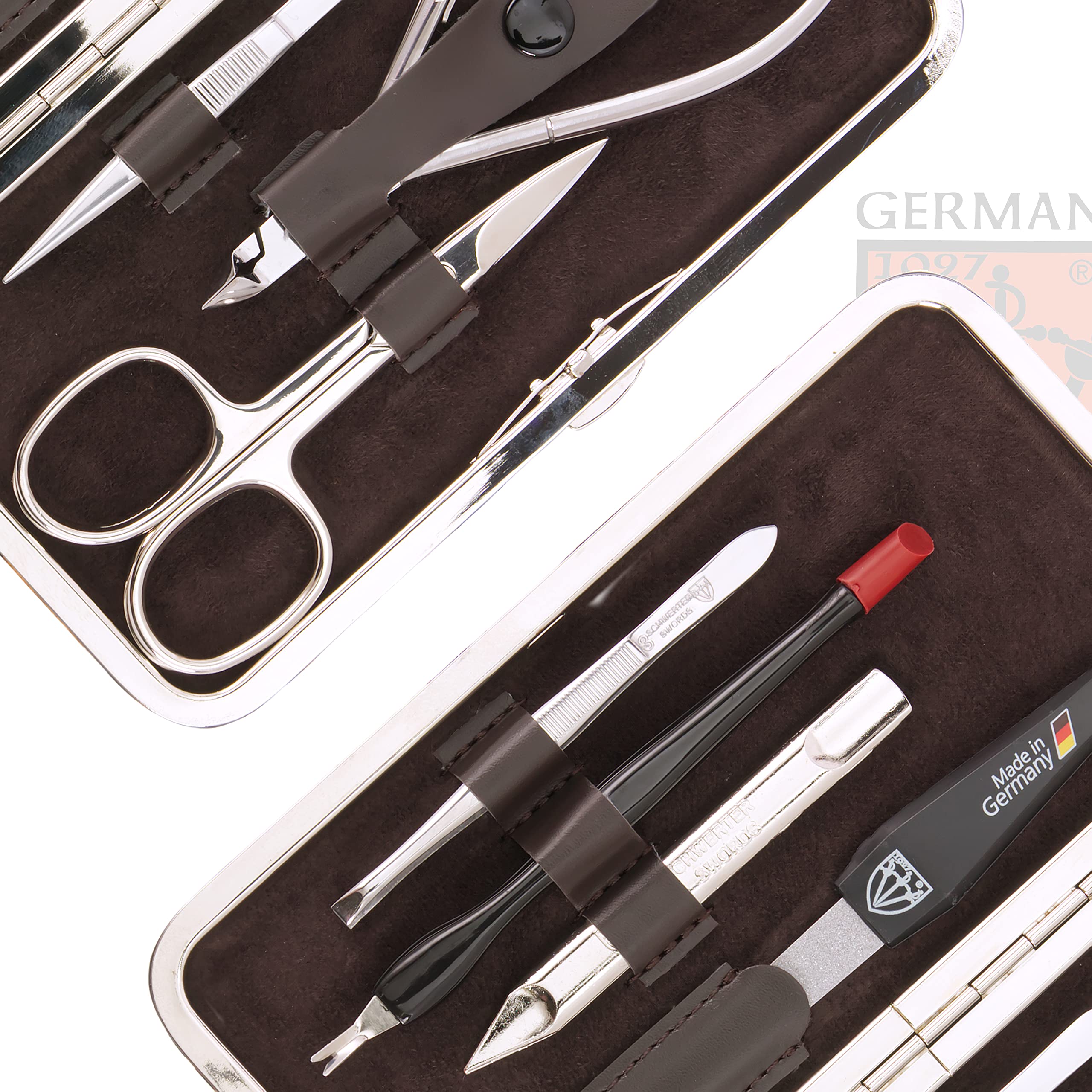 3 Swords Germany - 7-piece manicure pedicure set kit - brand quality, LEOPARD - TEXTILE MATERIAL - Image 3