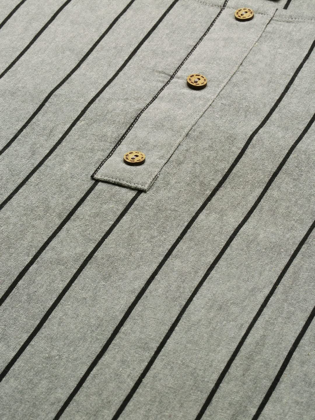 Amazon Brand - Anarva Women's Grey Stripes Printed Cotton Blend Casual Kurta (SNJHR5_HRK0016GRY_L) offers donot miss 4 Amazon Brand - Anarva Women's Grey Stripes Printed Cotton Blend Casual Kurta (SNJHR5_HRK0016GRY_L) offers donot miss