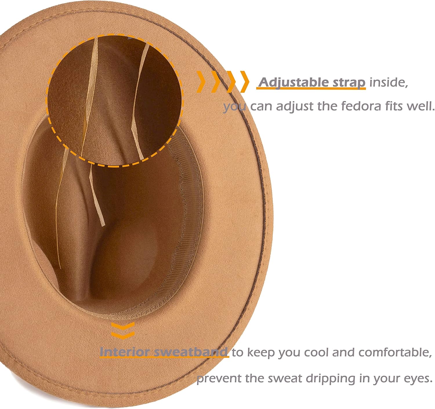 Fashion Women Wide Brim Fedora Floppy Panama Hat with Belt Buckle - Image 3