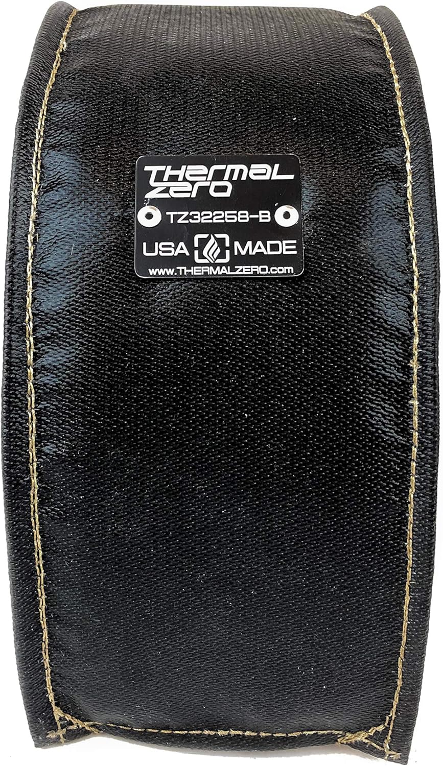 Thermal Zero TZ32258-B Universal Black Turbo Blanket - Custom fit turbo shield for external wastegate T4 size turbine housing - USA Made