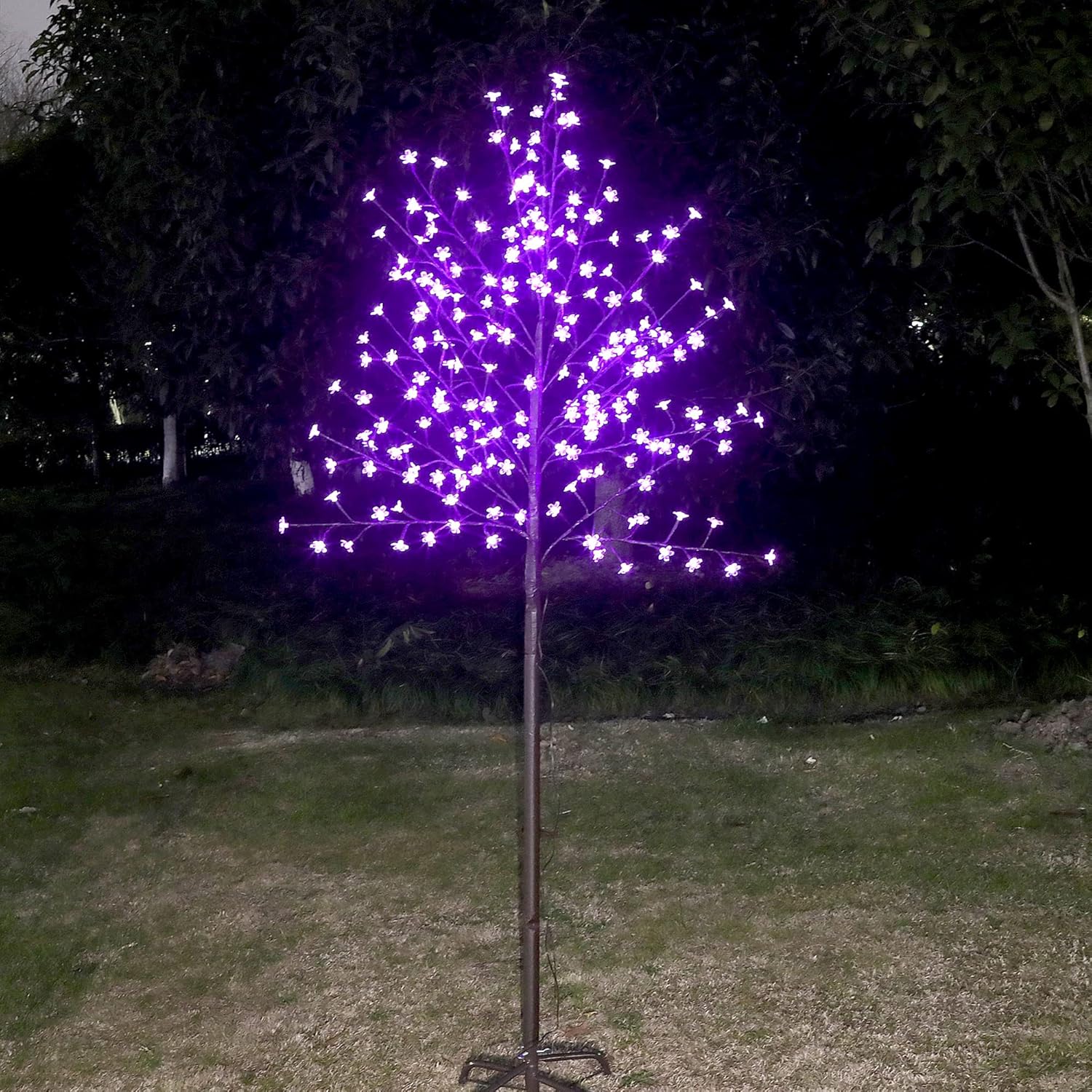OOLALOO Solar Cherry Blossom Tree 6 Feet 200LED Light Up