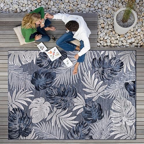 Miniatura 48 de CAMILSON Indoor Outdoor Rug 5x7 Bohemian Medallion Floral Area Rugs for Indoor and Outdoor Patios Easy-Cleaning Non-Shedding Living Room Garden and