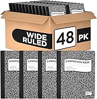 Vista 1 de Wide Ruled Composition Notebook Bulk Hard Cover Marble Composition Notebook for School Pack Bulk Notebooks Note Books for Schools 100 sheets 200