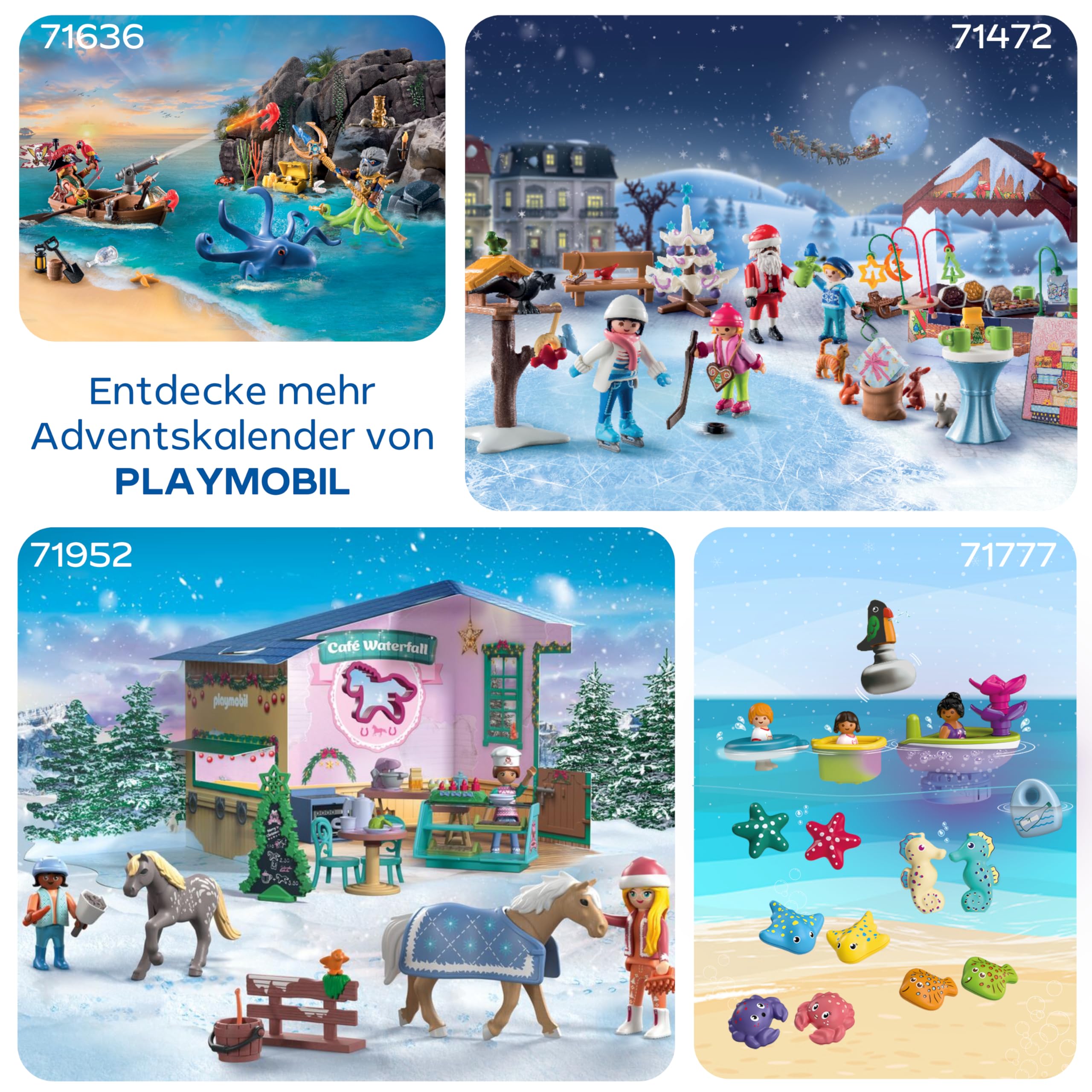 PLAYMOBIL | Adventskalendar | Horses of Waterfall | Weihnachtsbacken im Reitcafé | Adventskalender für Pferdefans | Mit täglichen Überraschungen & Zubehör | Für Kinder ab 4 Jahren | 71952