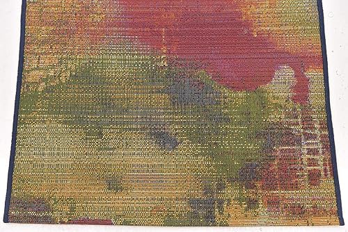 Miniatura 6 de Unique Loom - Alfombra colección de círculos abstractos, de transición para interiores y exteriores, beige, Polipropileno