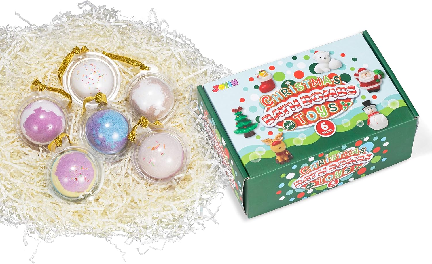 Bath Bombs with Toys Inside, 6 Packs Bubble Bath Bombs Ornament with Figure Toys, SPA Bath Fizzies Set, Great Gift Set for Birthday,for Boys and Girls