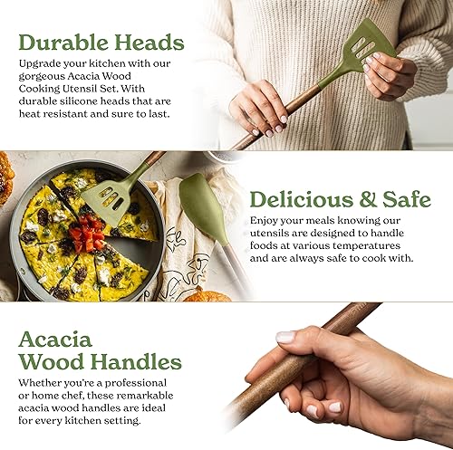 Miniatura 4 de Juego de utensilios de cocina de silicona y soporte juego de utensilios de cocina, esenciales de cocina para el nuevo hogar y el primer apartamento,