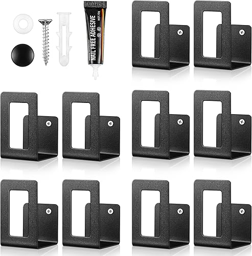 5 pares de organizadores de tapas de olla para puerta de gabinete, soporte de tapa de olla de acero inoxidable perforable y adhesivo, soportes