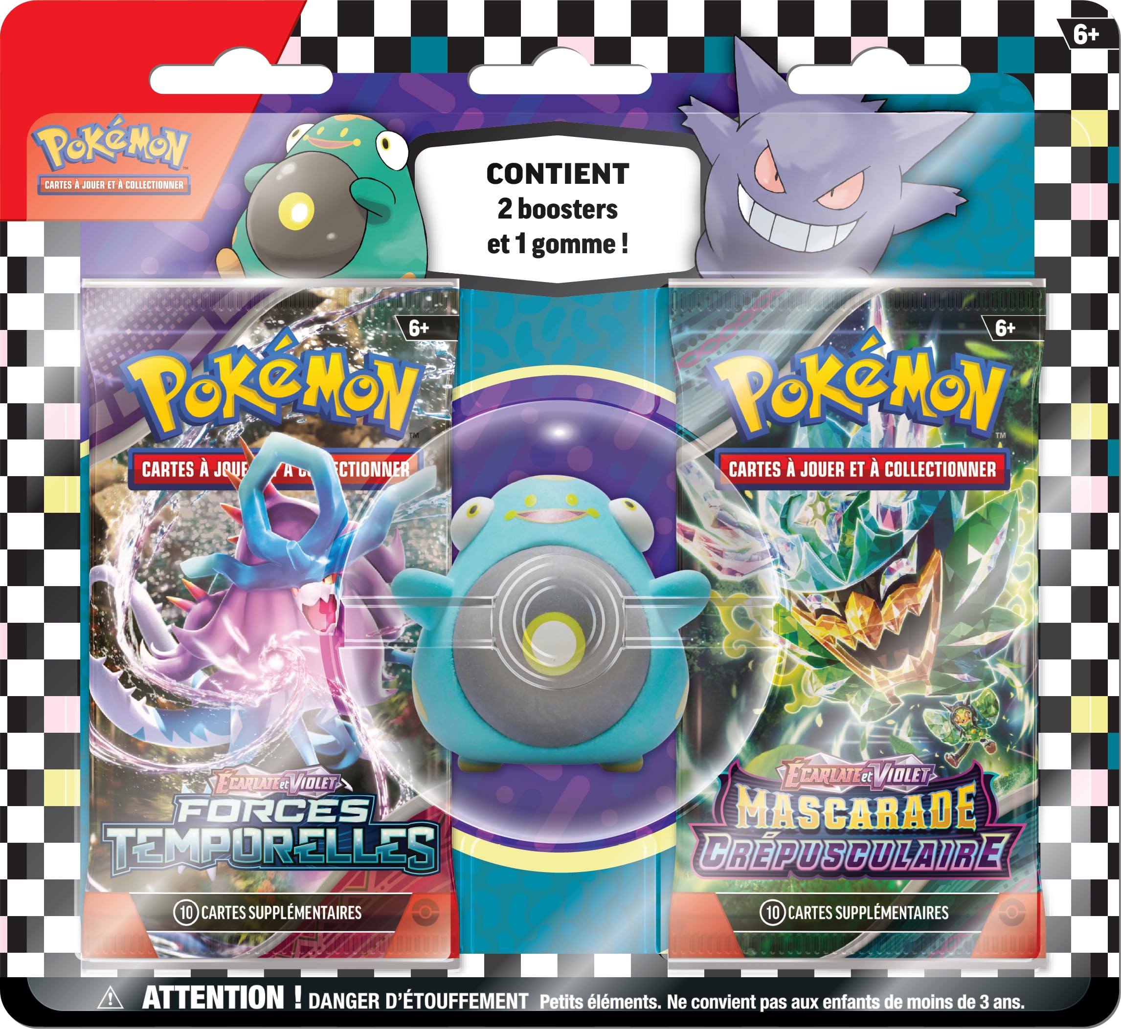 Pokémon TCG : Gomme Lechonk Rentrée Scolaire – 1 Gomme + 2 Boosters Officiels