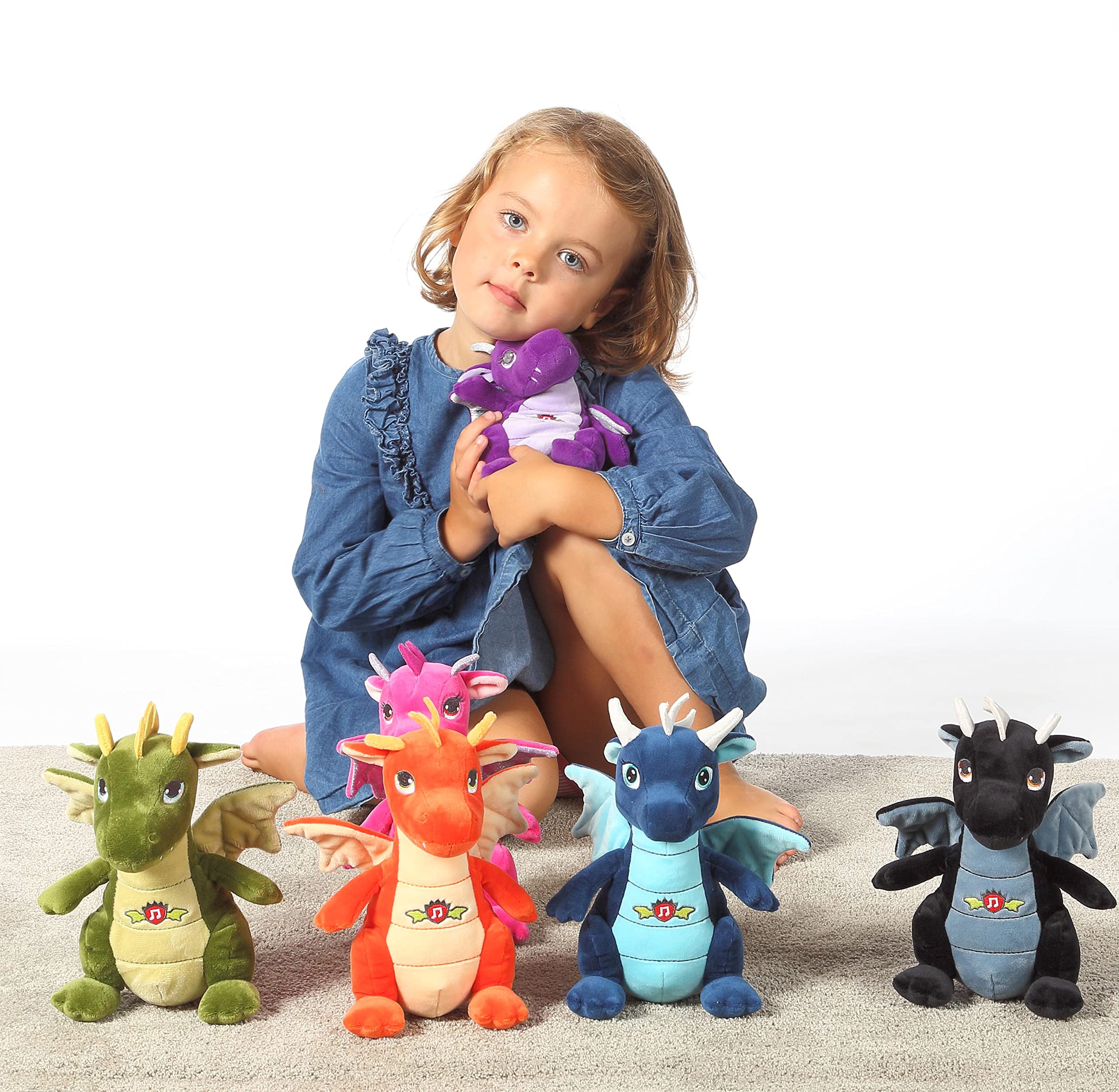 GIPSY TOYS - Drago sonoro 20 cm blu - Peluche per bambini - 071615