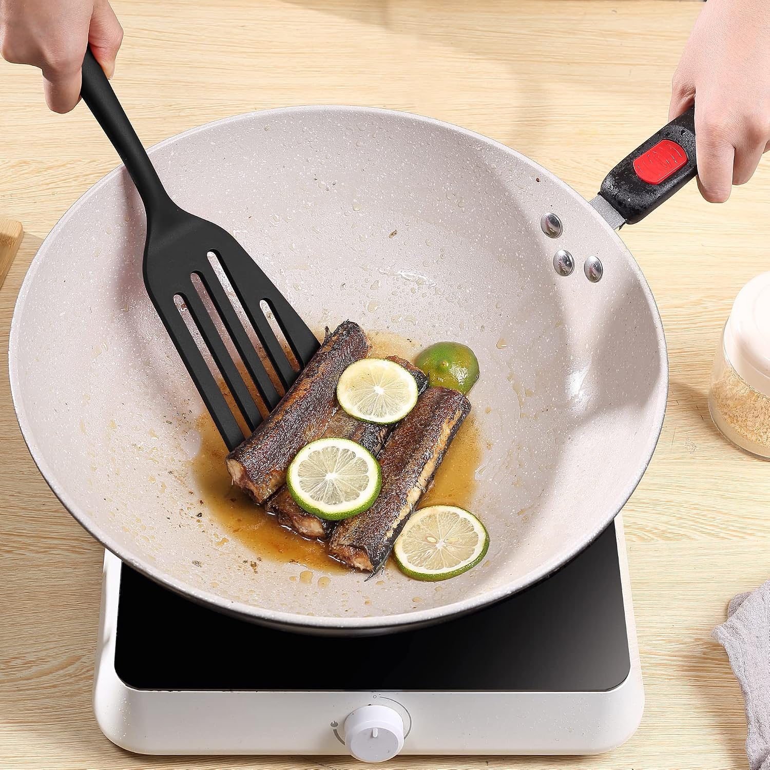 Tongjude Set De 4 Moules à Pain En Silicone Antiadhésifs - Plaques De Cuisson Pour Four, Idéal Pain Banane, Gâteau Pound, Boulettes - Gris