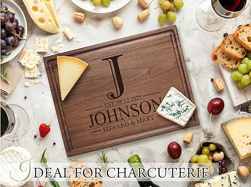 Miniatura 5 de Tabla de cortar personalizada, boda, aniversario, regalo de inauguración de la casa, la mejor idea de regalo para parejas, recién casados, fabricada