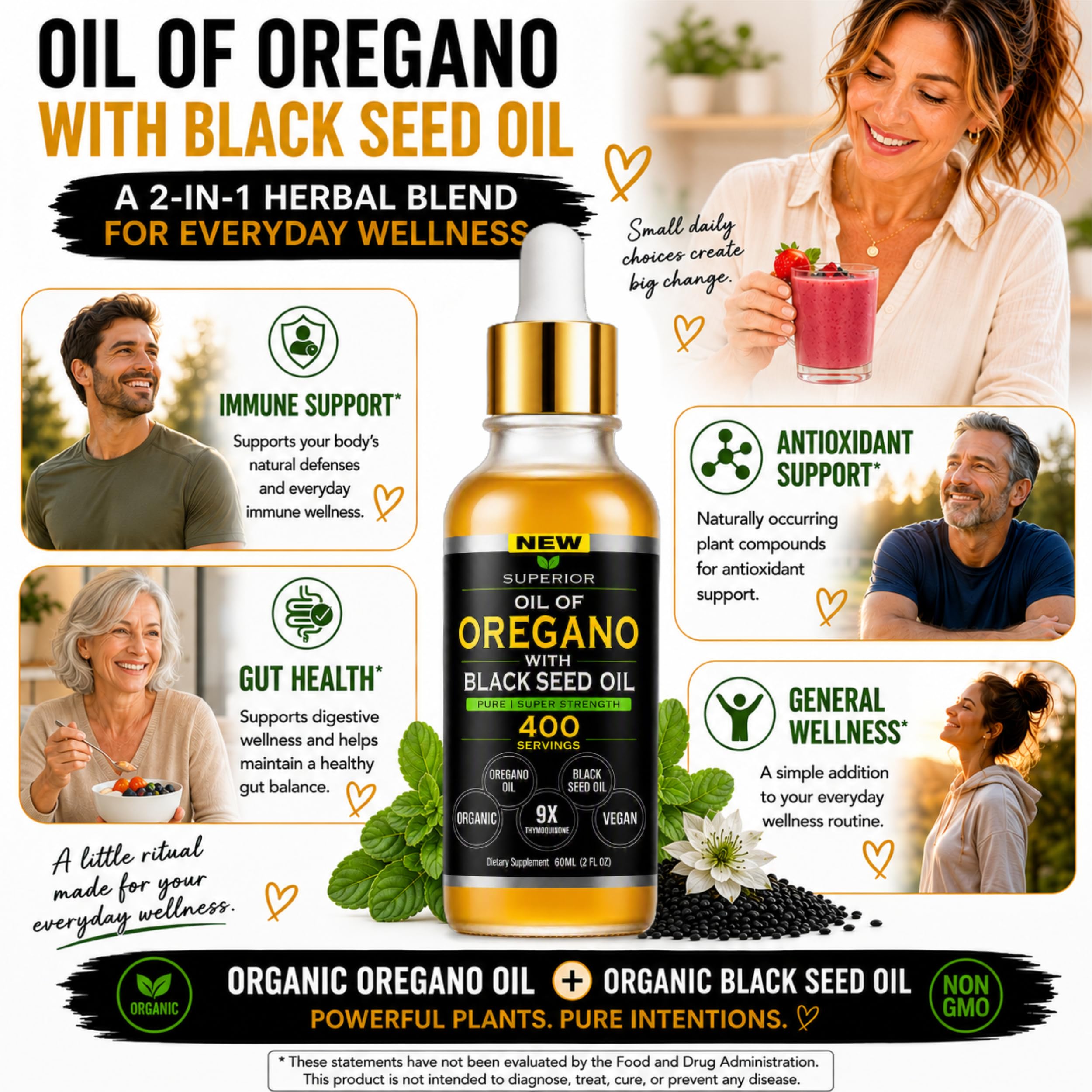 Oil of Oregano With Black Seed Oil Drops - 400 Servings — Amazon image 6