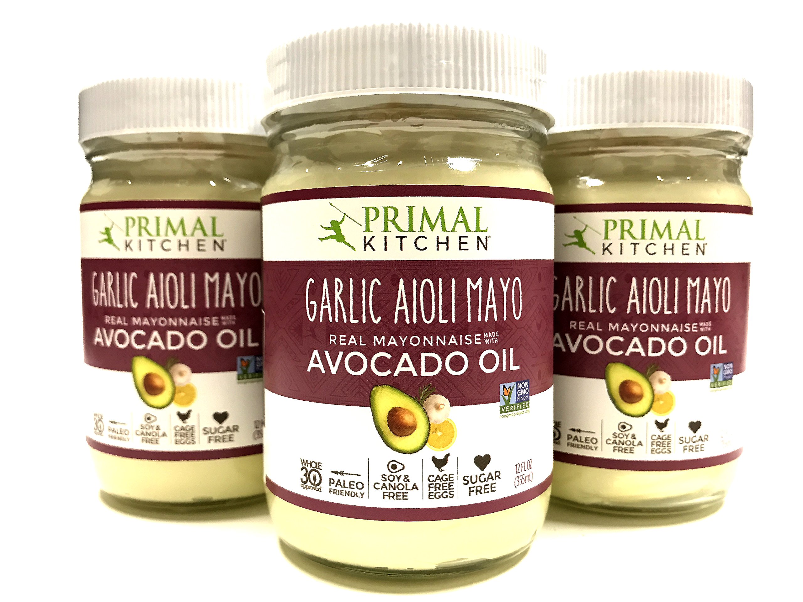 Primal Kitchen - Avocado Oil-Based Mayo, Garlic Aioli, 12 oz, Gluten and Dairy Free, Whole30 and Paleo Approved