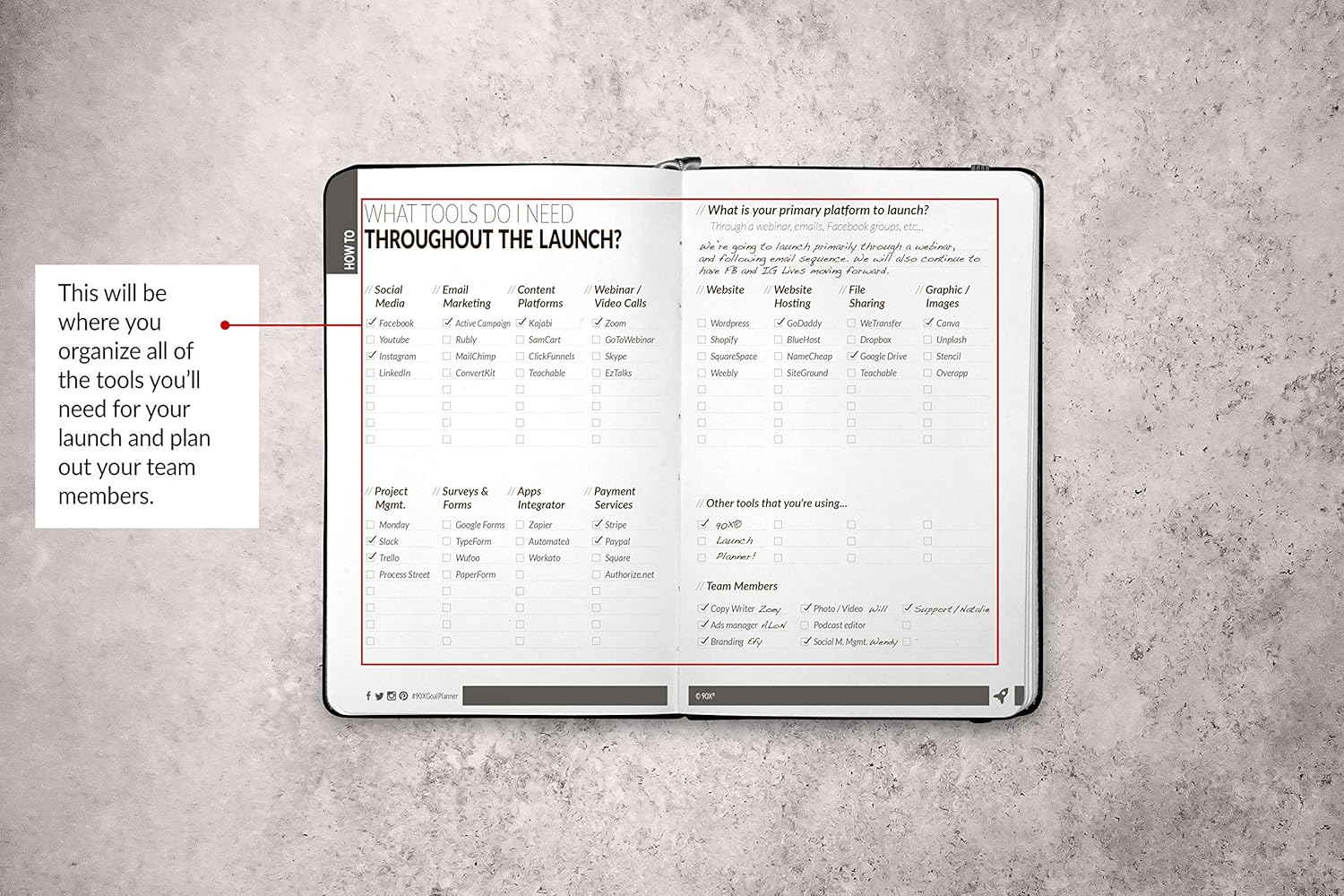 90 Day Undated Launch Planner - Best System for Launching Your Online Business! (Black)