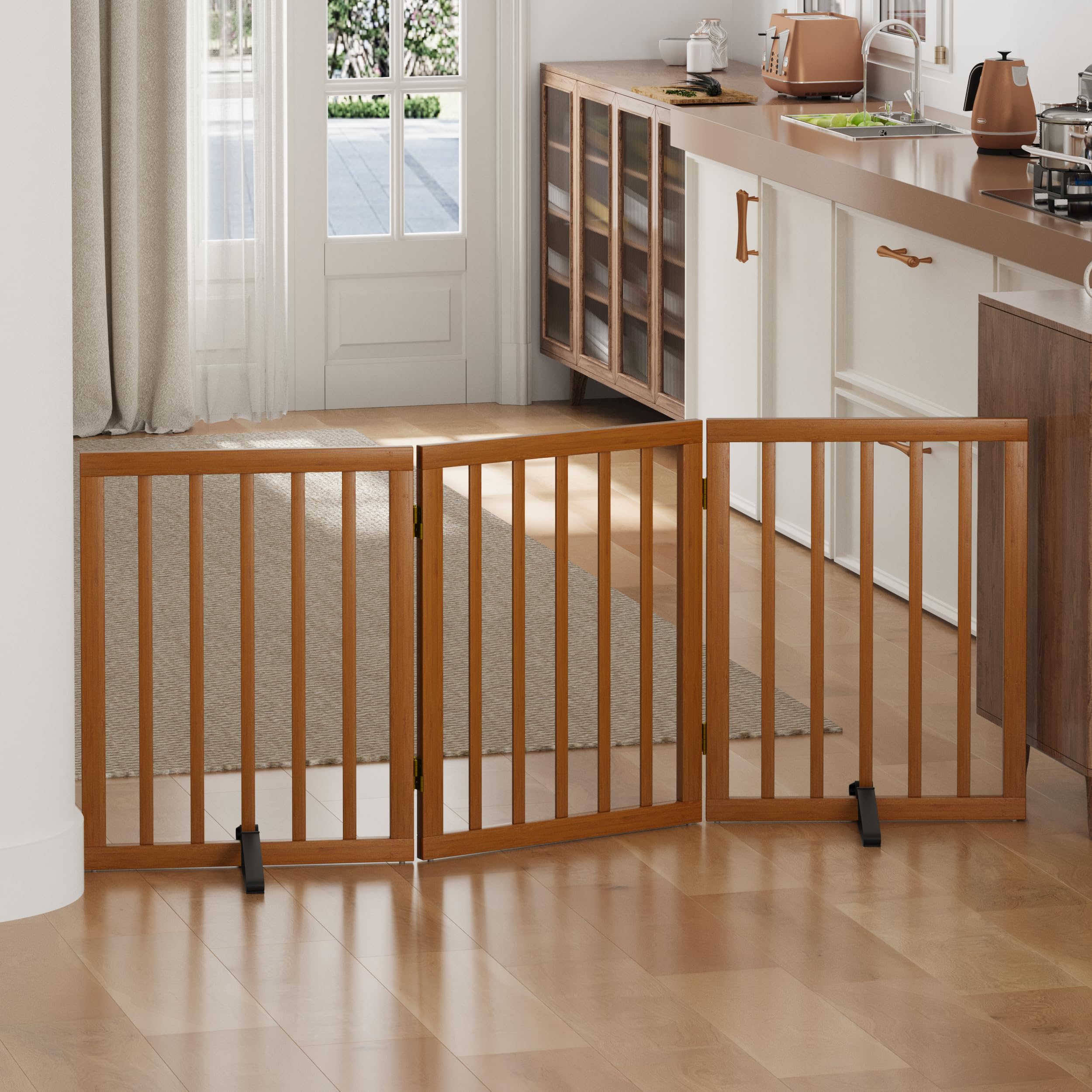 Barrières pour chiens pour ouvertures de portes, barrière pliable pour chien intérieure, barrière autonome pour animaux domestiques pour ouvertures de portes de chambre, barrière pour chiots avec