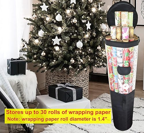 Miniatura 3 de Freegrace Organizador de papel de regalo  Bolsa de almacenamiento grande de 9 x 40.9 pulgadas  Organización de bolsas de regalo debajo de la cama