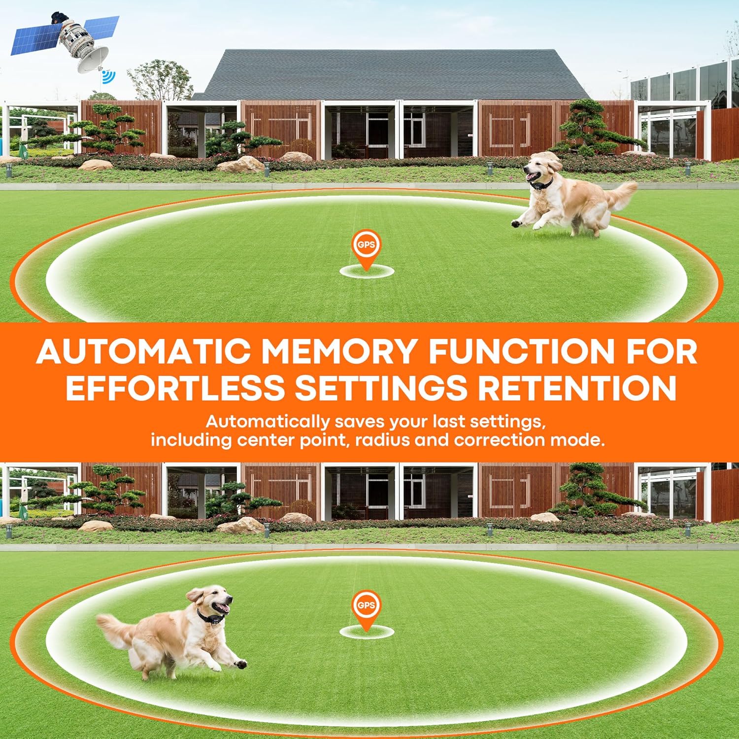 GPS Wireless Dog Fence System: Electric Fence for Dog with 4-Zone Progressive Correction & 3 Modes, 55-6000ft Adjustable Range, Waterproof Rechargeable GPS Dog Collar for Medium Large Dogs Outdoor Use