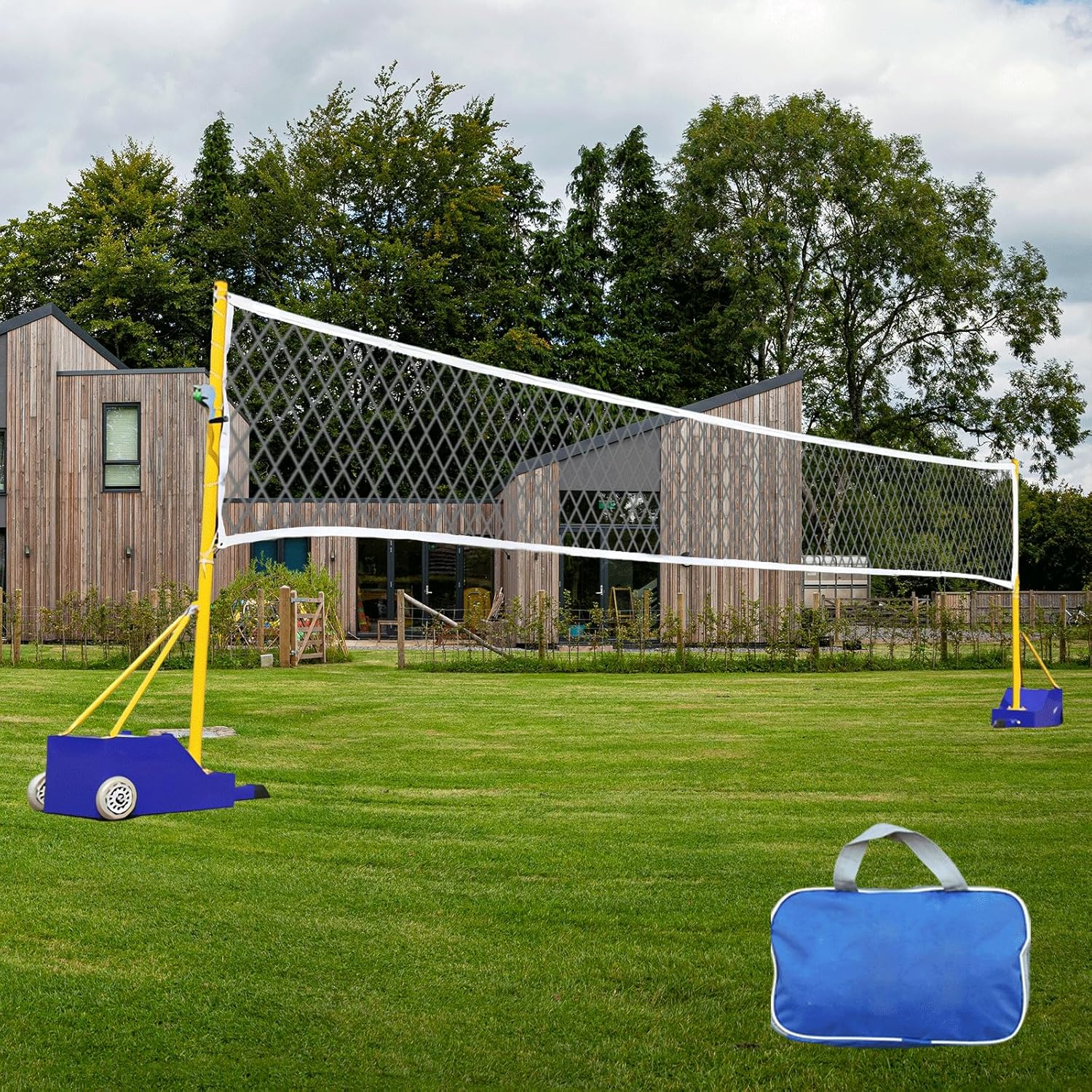 Volleyball Net with Poles for Backyard,Volleyball/Badminton 2 in 1 Net Set for