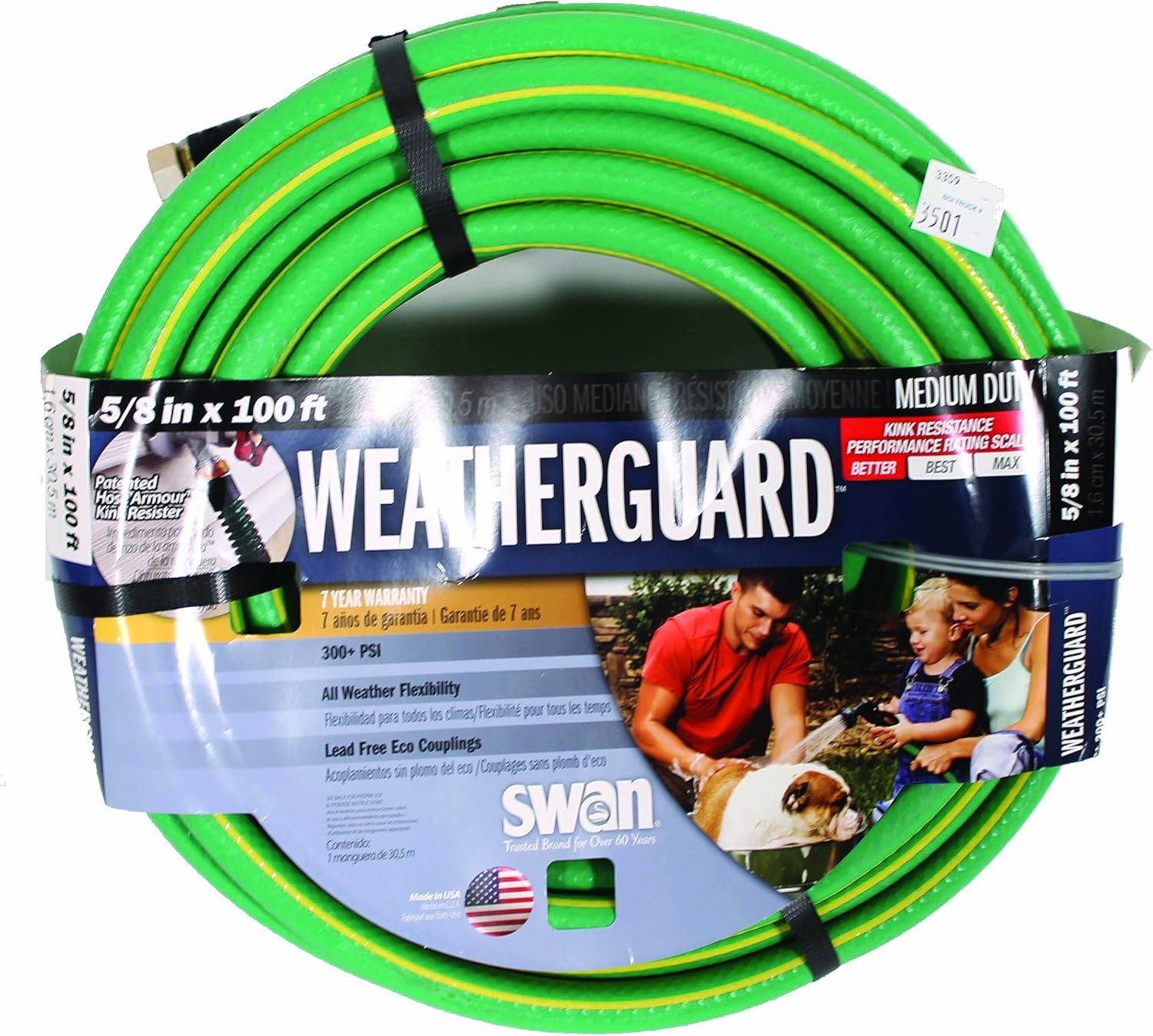 Swan SNZ758100 Formula Z7 Medium Duty 5/8Inch by 100Feet Garden Hose