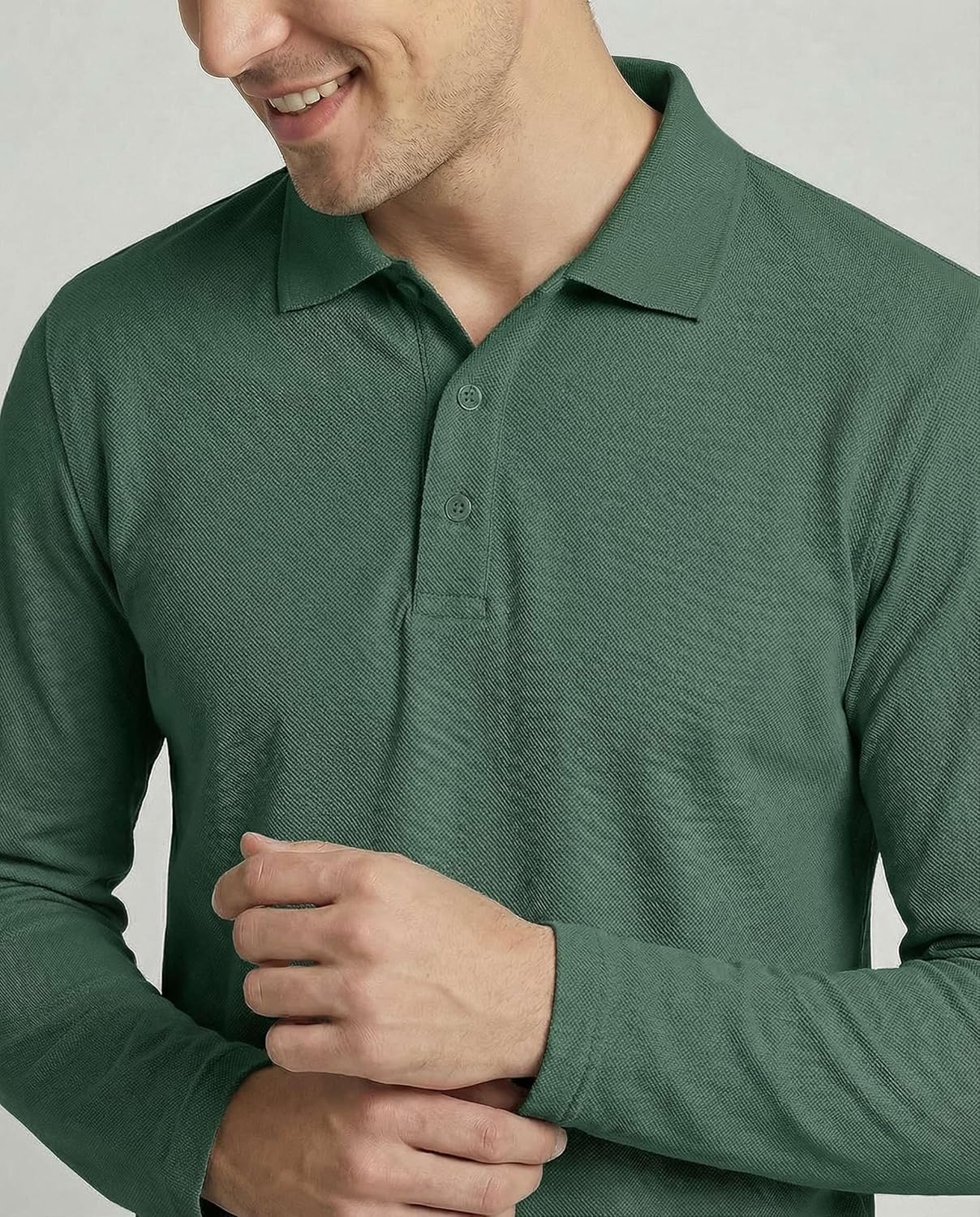 Real Essentials 4 Pack: Men's Long Sleeve Polo Shirts for Men - Cotton Pique Collared Athletic Golf Shirt Work & Casual