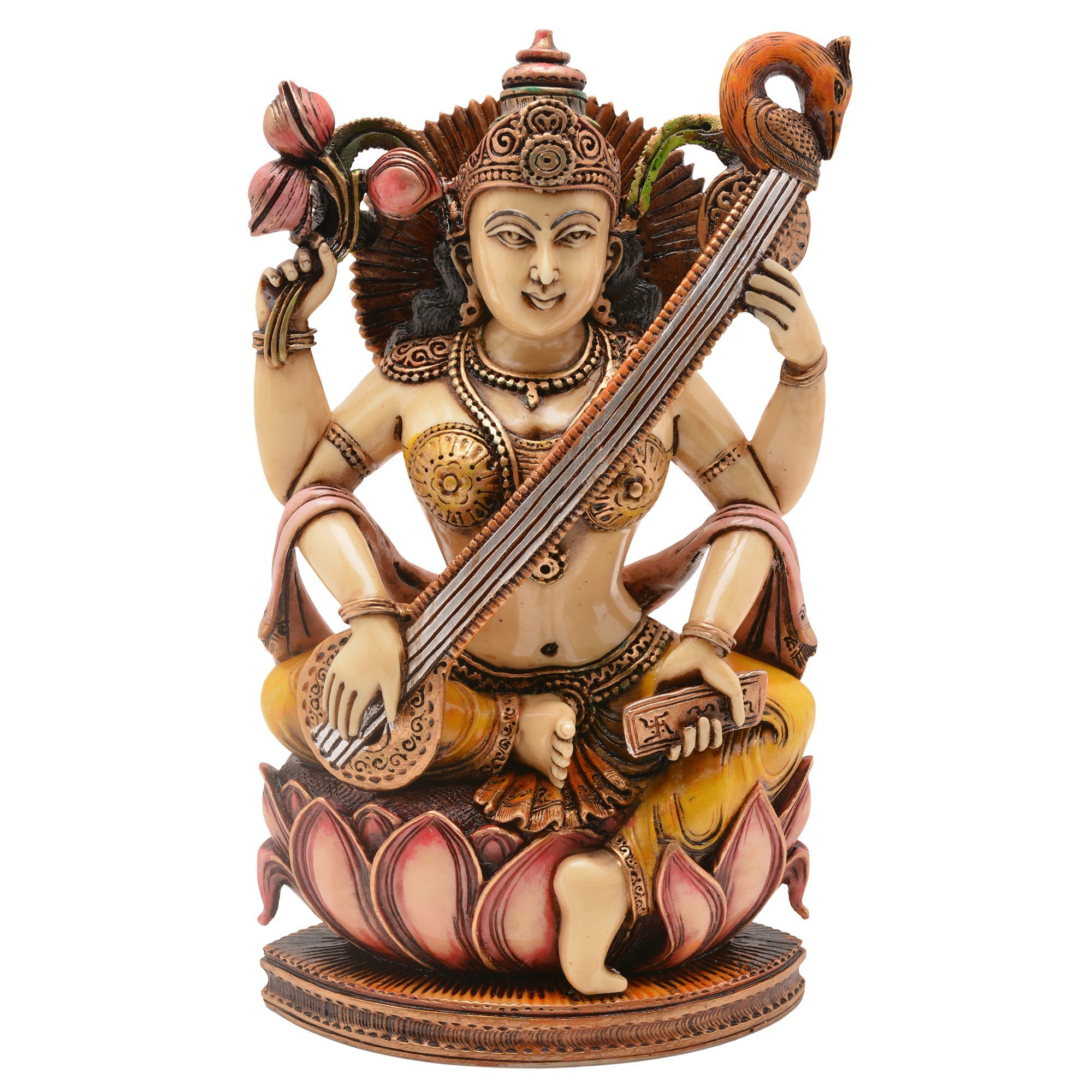 SHIVIKA Enterprises Stoneware Multicolor Handicraft Goddess Saraswati