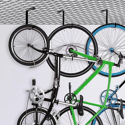 Miniatura 12 de Bike Hooks for Garage Ceiling Mount Rack – Heavy Duty 4X8 Overhead Garage Storage Rack for Ceiling Hanging Bicycle Shelves, Add on Storage Flat Flat