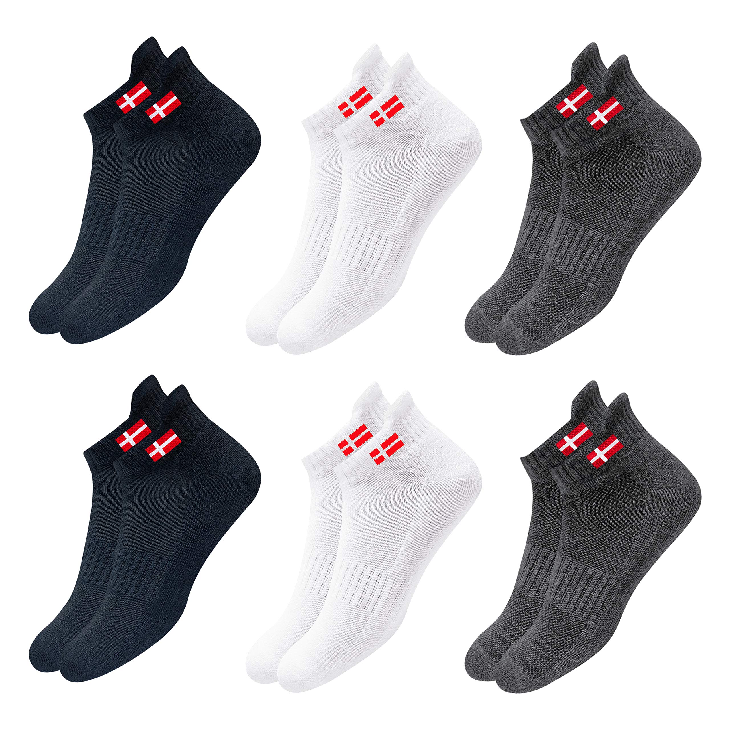 Activewear Men's Premium Athletic Cotton Cushion Ankle Socks with Sports Tab, Pack of 6 (UK Foot Size: 7-11)