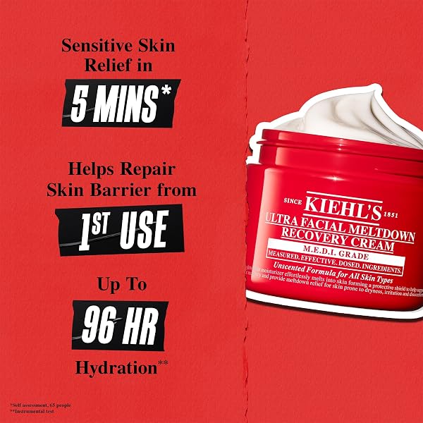 Kiehl’s Ultra Facial Meltdown Recovery Cream, Colloidal Oatmeal Skin Protectant for Sensitive, Eczema‑Prone Skin, Repairs Barrier & Hydrates up to 96hrs, 50ml - 5